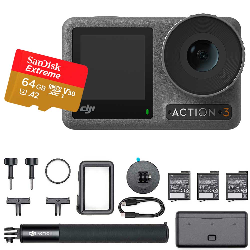 Dji Osmo Action 3 Adventure Combo + Sandisk Microsdxc 64gb -actionkamera