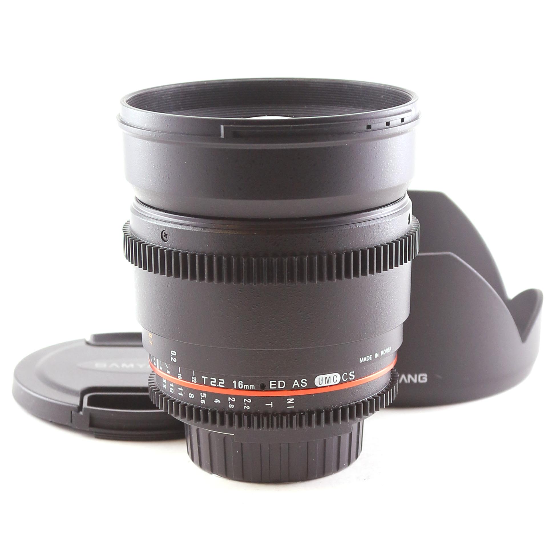 Käytetty Samyang 16mm T 2,2 Ed As Umc Cs Vdslr -objektiivi, Nikon Ae
