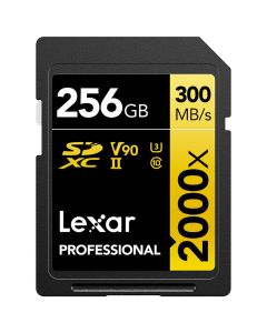 Lexar SDXC Pro 2000x U3 V90 UHS-II 256GB 300MB/s -muistikortti