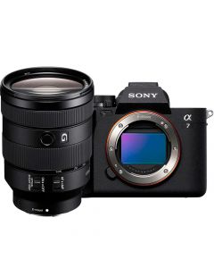 Sony A7 Mark IV + FE 24-105mm f/4 G OSS -järjestelmäkamera
