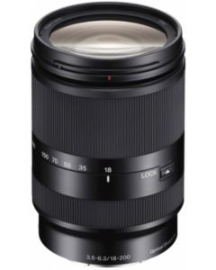 Sony SEL 18-200mm f/3.5-6.3 LE OSS -objektiivi, musta