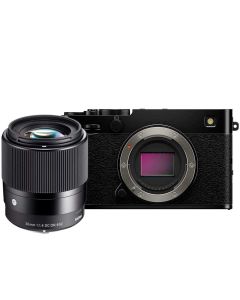 Fujifilm X-E5 + Sigma 30mm f/1.4 C DC DN -järjestelmäkamera, musta