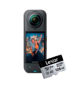 Insta360 X5 360 -actionkamera + Lexar Silver Plus microSDXC 128GB