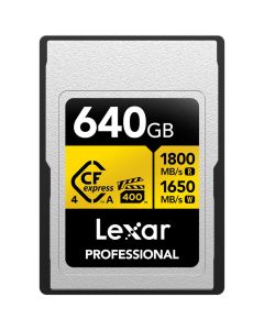 Lexar CFexpress 4.0 Type A Professional Gold 640GB 1800MB/s -muistikortti