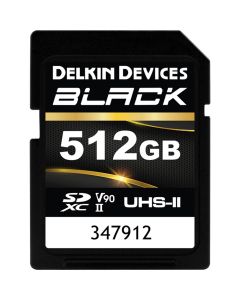 Delkin SD BLACK Rugged UHS-II (V90) R300/W250 512GB -muistikortti