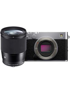 Fujifilm X-E5 + Sigma 16mm f/1.4 C DC DN -järjestelmäkamera, hopea