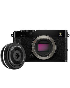 Fujifilm X-E5 + Viltrox AF 28mm f/4.5 -järjestelmäkamera, musta