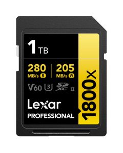 Lexar SDXC Pro 1800x U3 V60 UHS-II 1TB 280MB/s -muistikortti