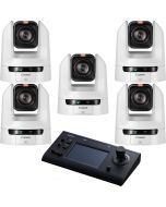 Canon CR-N300 4K PTZ Controller Bundle (5x CR-N300 + RC-IP100), valkoinen