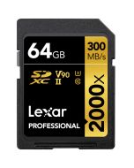 Lexar SDXC Pro 2000x U3 V90 UHS-II 64GB 300MB/s -muistikortti