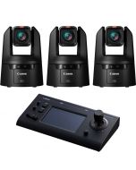 Canon CR-N500 4K PTZ Controller Bundle (3x CR-N500 + RC-IP100), musta