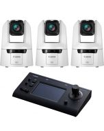 Canon CR-N500 4K PTZ Controller Bundle (3x CR-N500 + RC-IP100), valkoinen