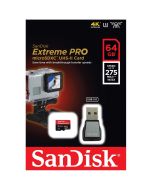 SanDisk microSDXC 64GB Extreme Pro 275MB/s UHS-II U3 Class 10 + USB 3.0 Reader