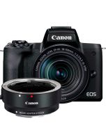 Canon EOS M50 Mark II + 18-150mm IS STM -järjestelmäkamera + EF - EOS M adapteri