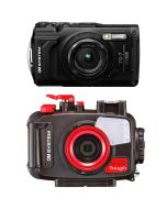OM SYSTEM Tough TG-7 -kompaktikamera, musta + PT-059 Diving Kit