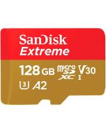 SanDisk Extreme microSDXC V30 A2 128GB 160MB/s -muistikortti + SD-adapteri
