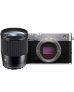 Fujifilm X-E5 + Sigma 16mm f/1.4 C DC DN -järjestelmäkamera, hopea