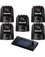 Canon CR-N300 4K PTZ Controller Bundle (5x CR-N300 + RC-IP100), musta