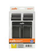 Jupio Value Pack V2: 2x EN-EL15C 2100mAh + USB Dual Charger -akku/laturikitti