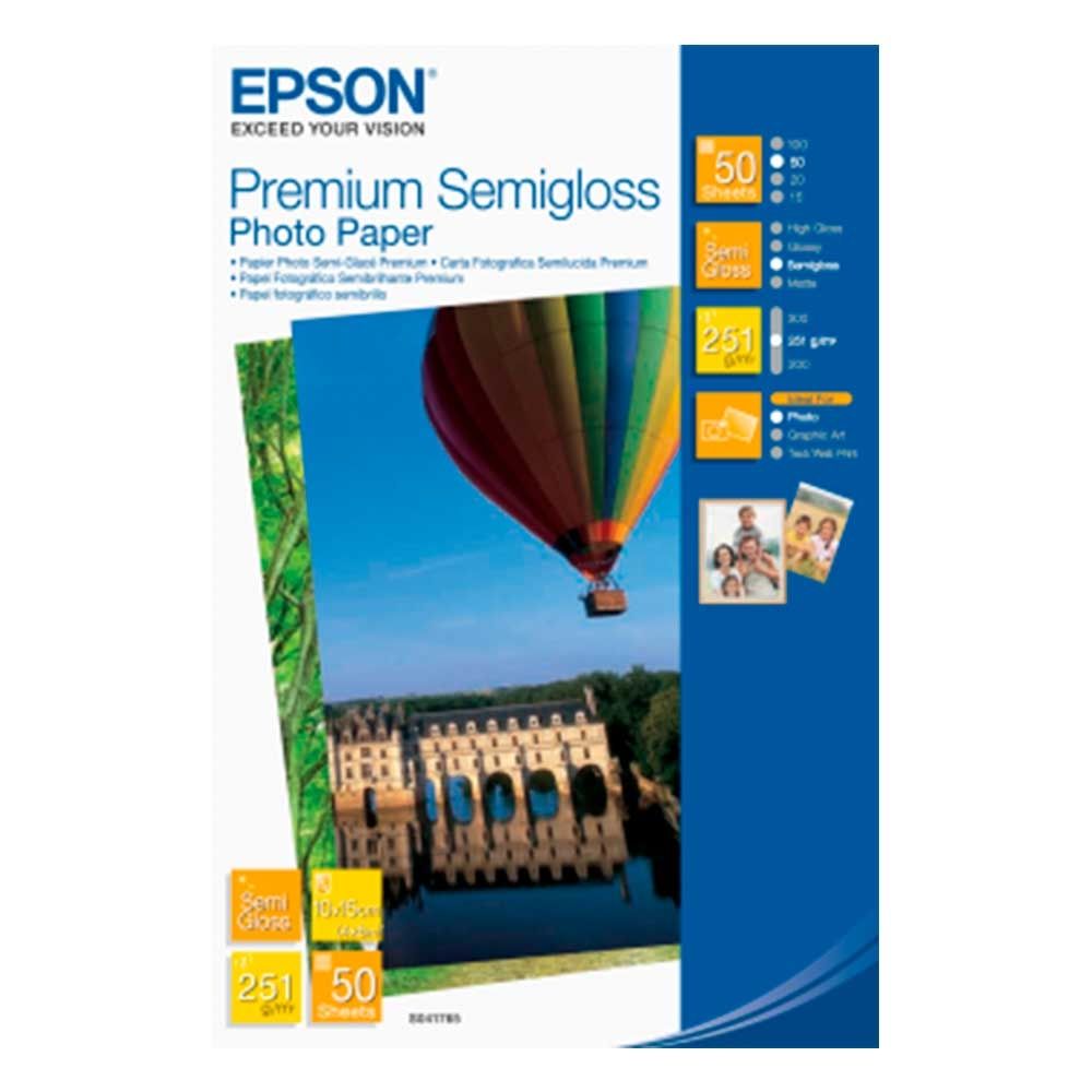 Epson Premium Semi-Gloss Photo Paper -valokuvapaperi, 10 x 15 cm, 50 arkkia