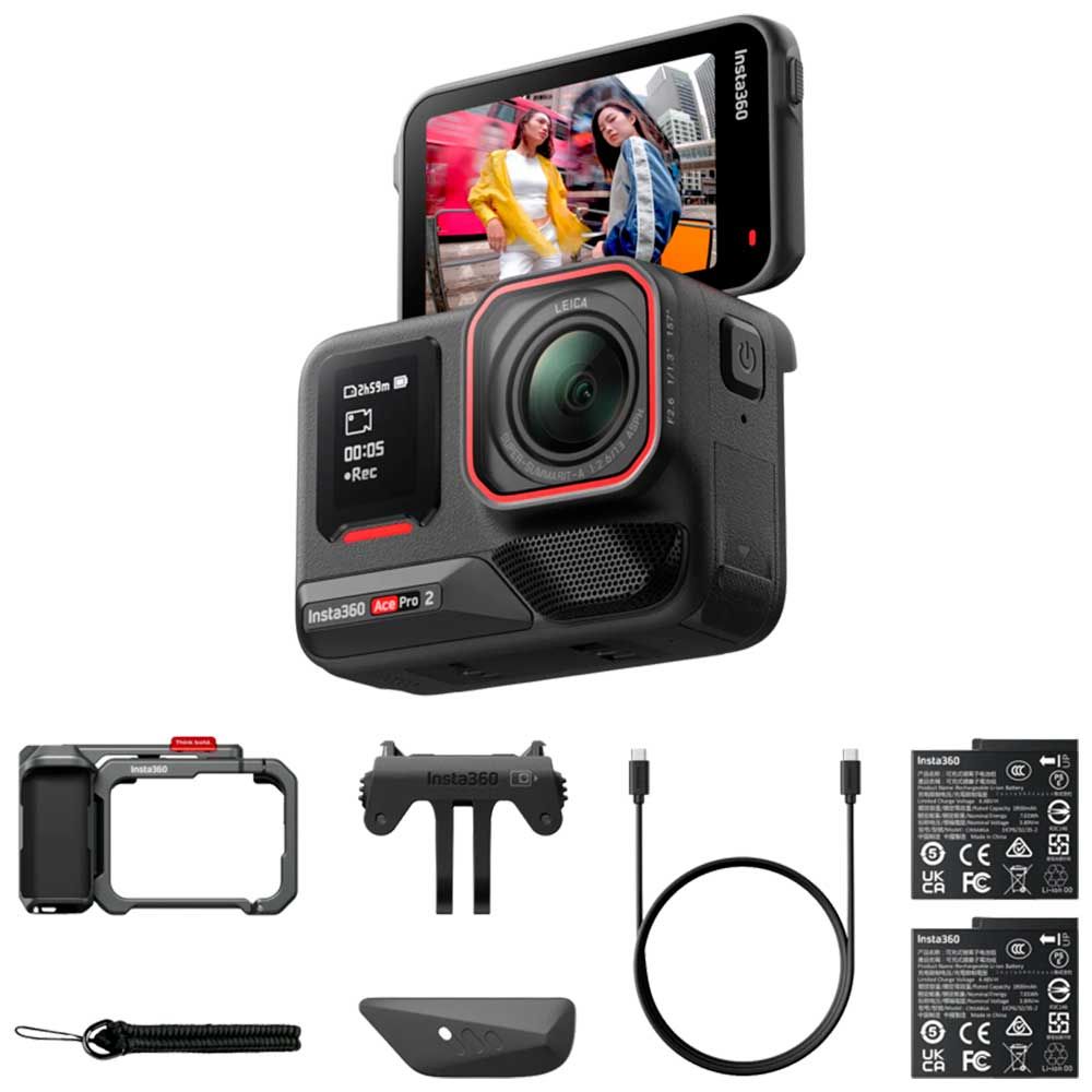 Insta360 Ace Pro 2 action-kamera kaksoisakku Xplorer Bundle, Slate Gray