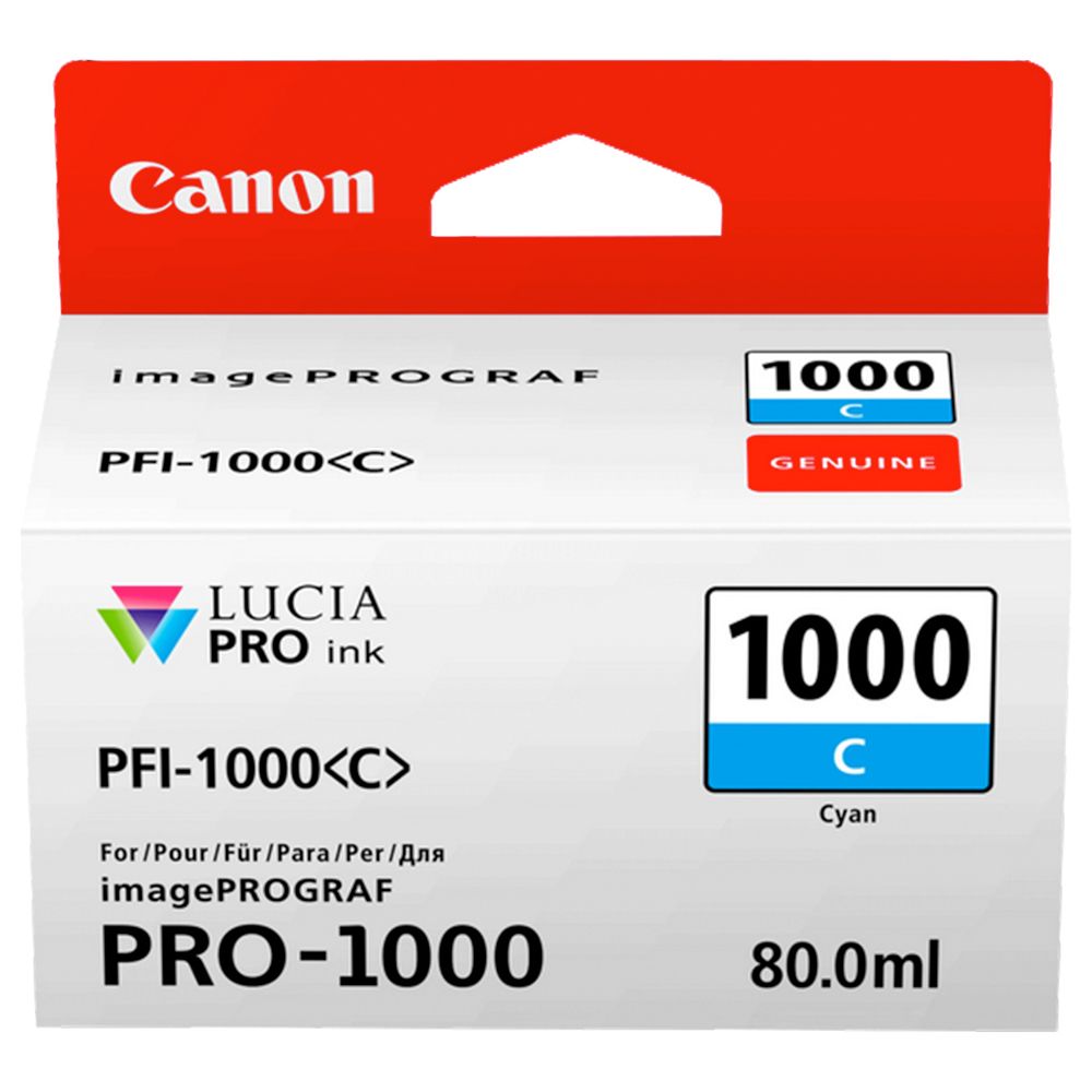 Canon PFI-1000 C -mustekasetti, Cyan