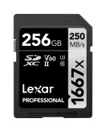 Lexar SDXC Pro 1667x U3 V60 UHS-II 256GB 250MB/s -muistikortti