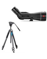 Leica APO-Televid 82 + 25-50x -kaukoputki + Leofoto LV-323C+BV-10 -jalusta kit