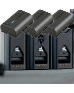 Jupio Pr1me Gear Tri-Charge -kolmoislaturi + 3 x Jupio Canon LP-E6P -akku