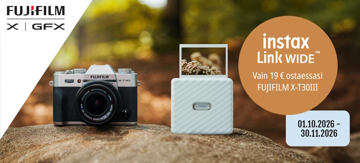 Fujifilm X-T30 III + Instax Link Wide -kampanja